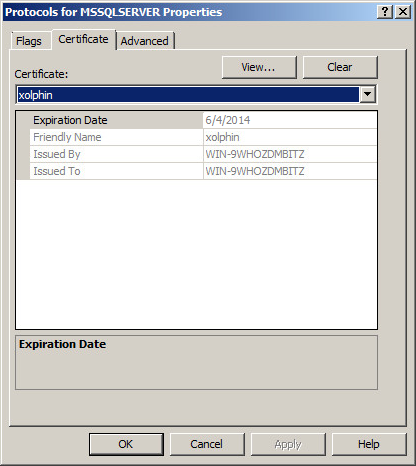 SQL Server 2012 - Installatie certificaat